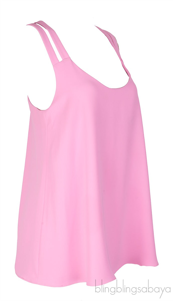 Neon Pink Sleeveless A-line Top