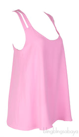 Neon Pink Sleeveless A-line Top
