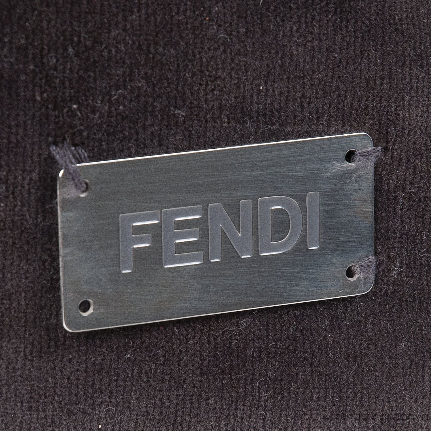 Fendi F Rectangular Grey Velvet Cushion