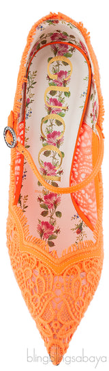 Gucci Corded Lace Virginia  Mary Jane Pumps