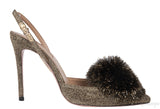 Metallic Gold Powder Puff Heels