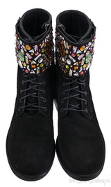 Jewelled Suede Ankle Boots