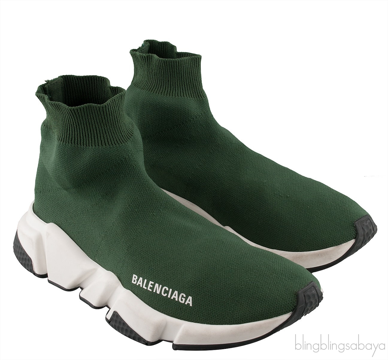 Green Speed Stretch-knit High Top Sneakers