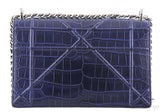 Diorama Crocodile Blue Flap Bag