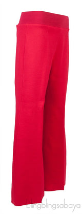 Red Stretch Knit Wide Leg Trouser