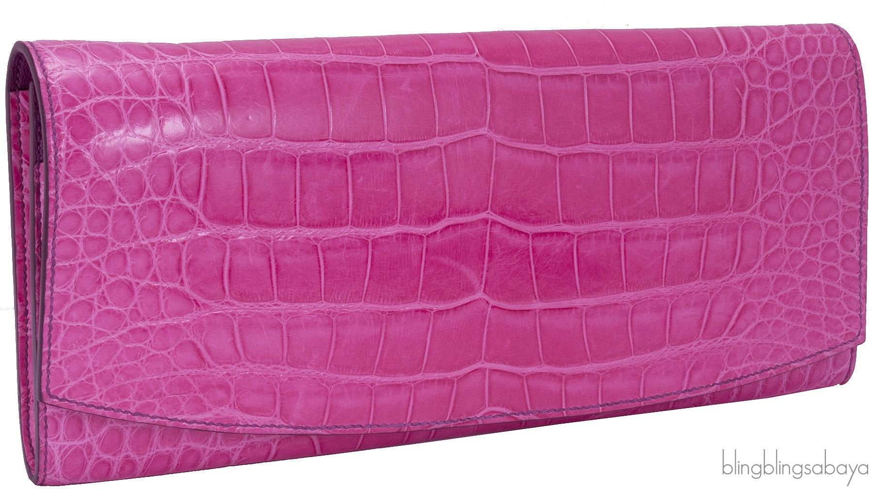 Bi-color Crocodile Leather Clutch*