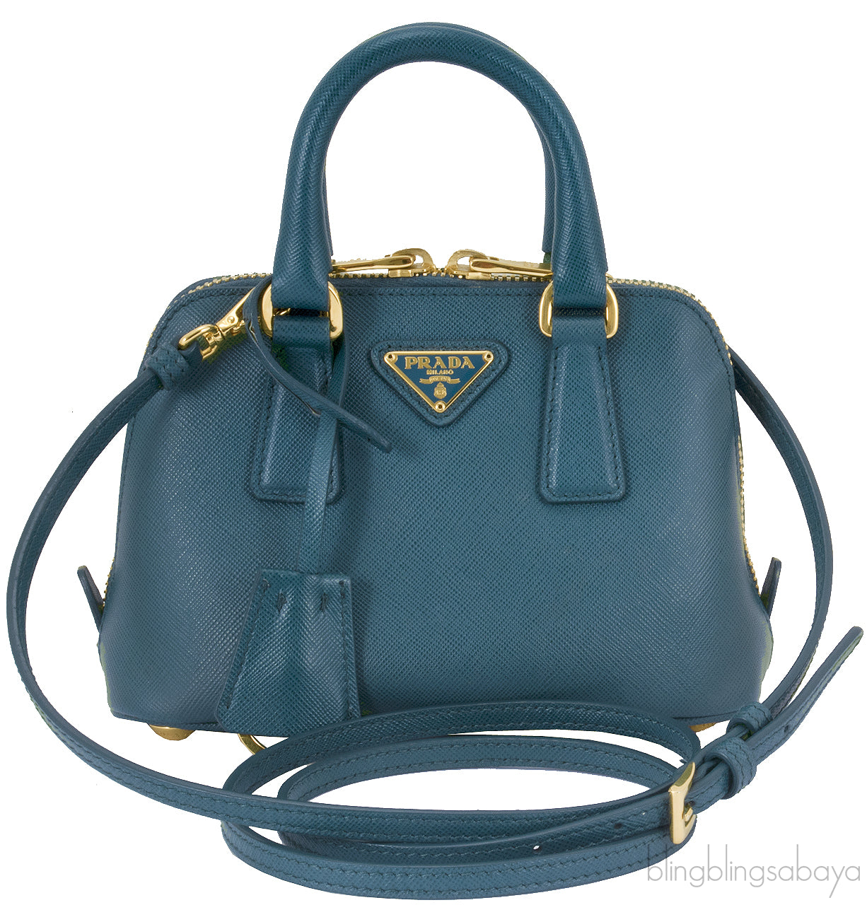 Green Mini Saffiano Leather Tote