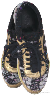 Metallic Gold Boucle Sneakers