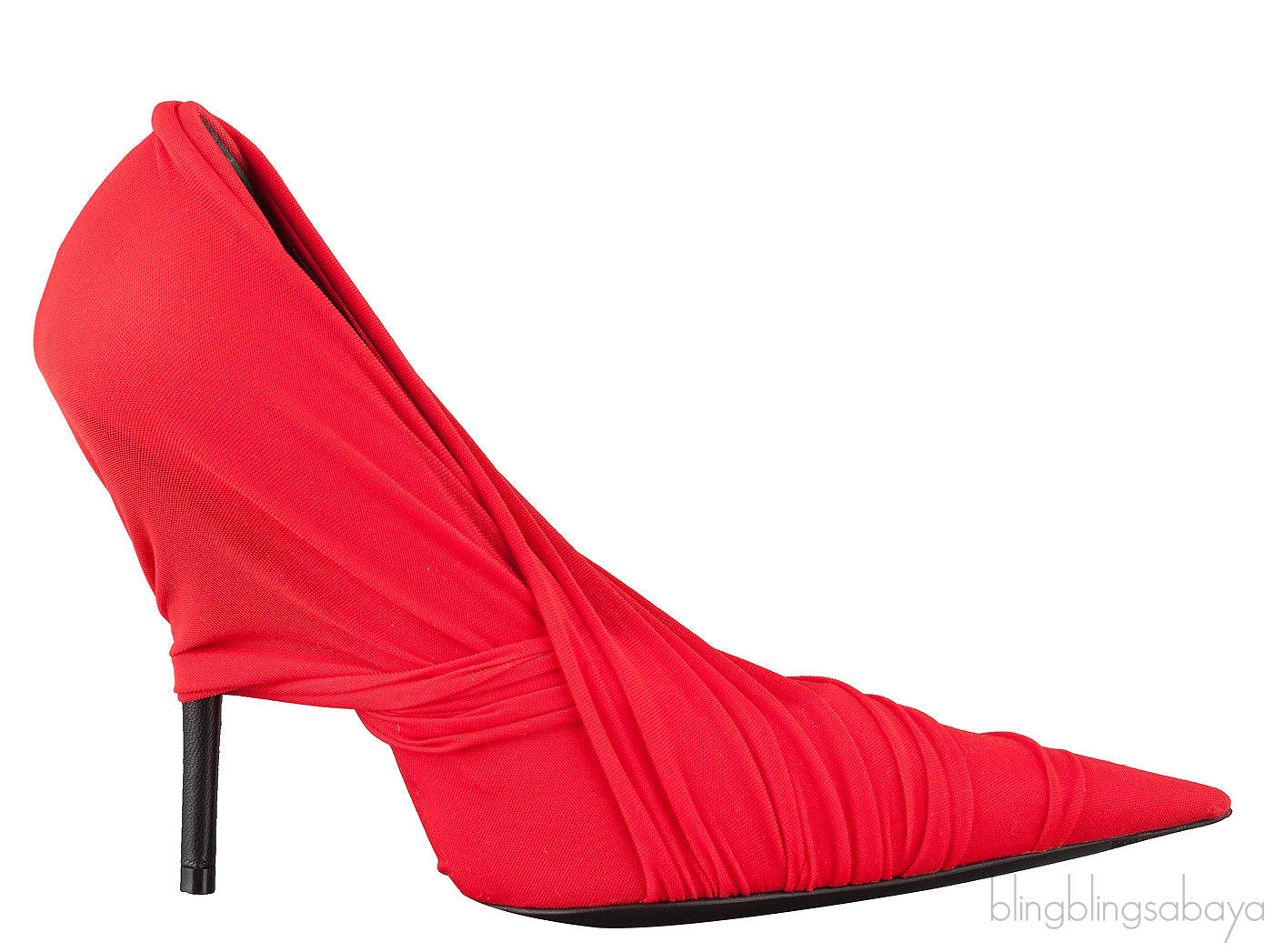 Red Pointy Wrap Pump