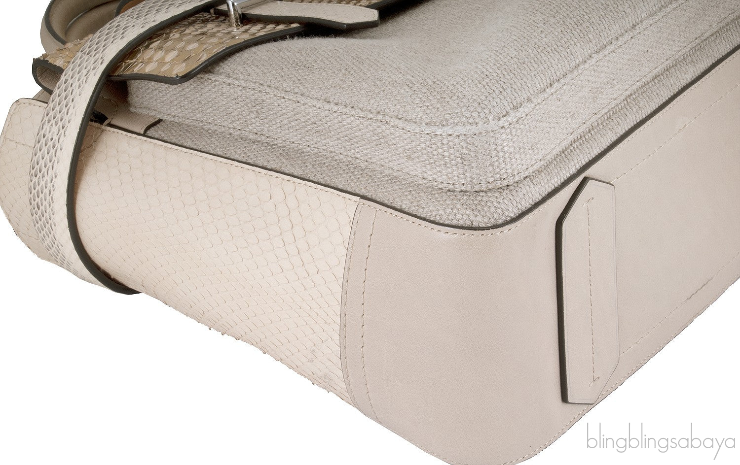 Beige Canvas Python Boxer