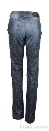 Bluemarine Blue Denim Glitter Jeans