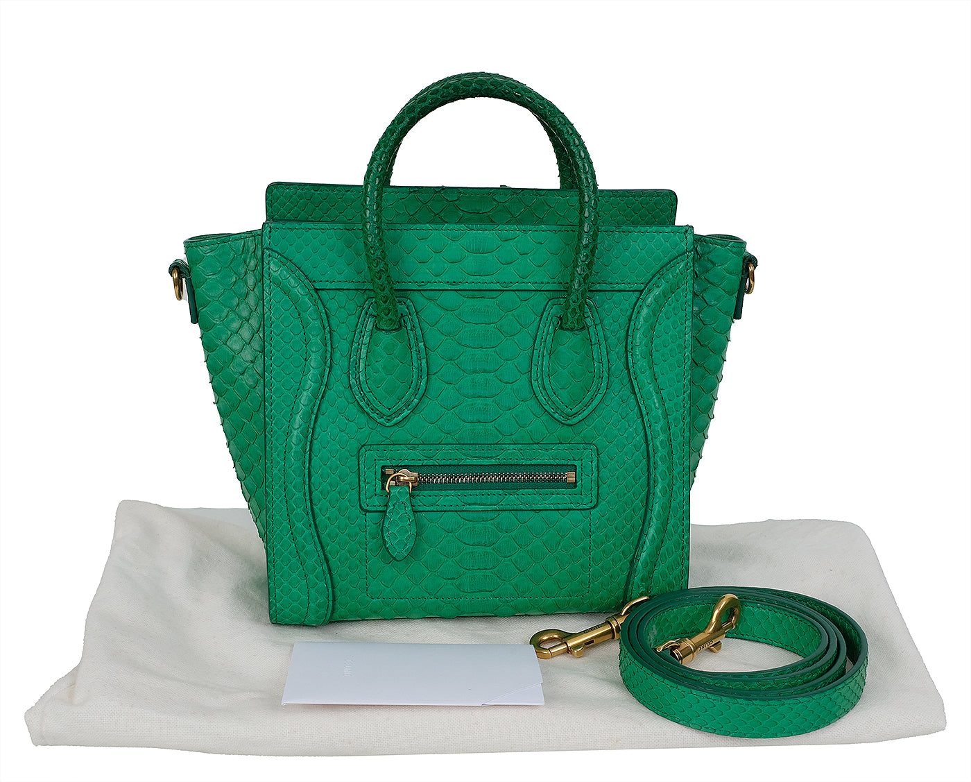Celine Green Python Nano Luggage
