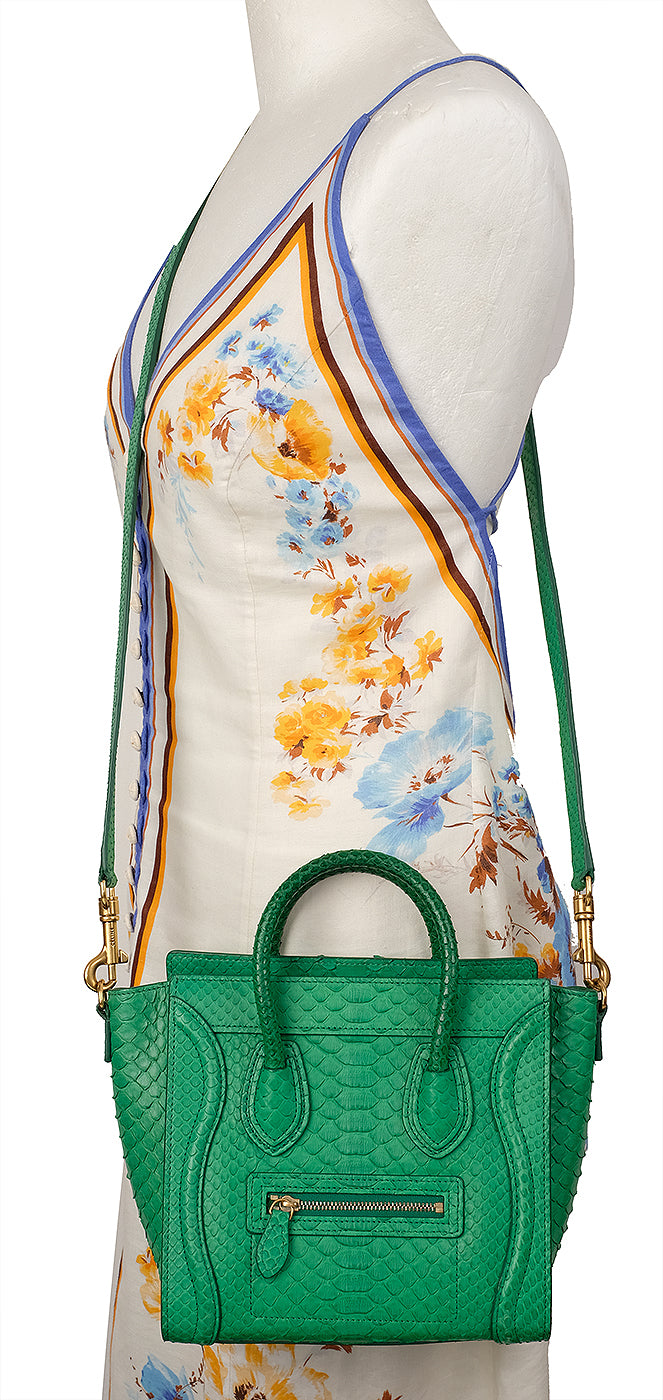 Celine Green Python Nano Luggage