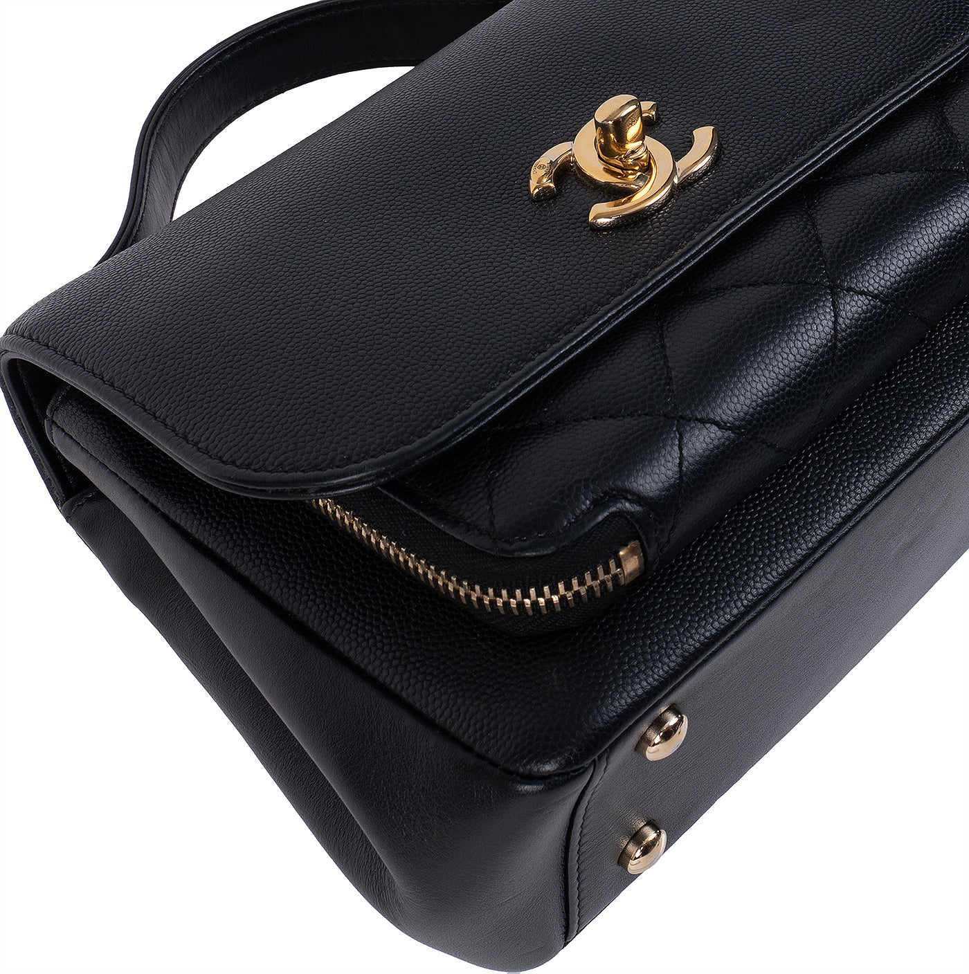 Chanel Business Affinity Black Grained Leather Bag Small