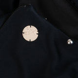 Versace Collection Black V-Neck Metal Bead Accent Long Sleeve Dress