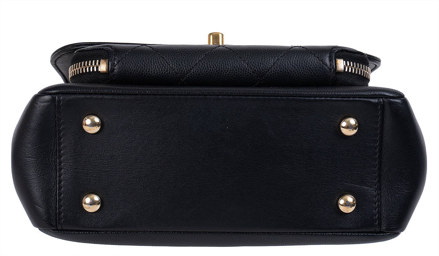 Chanel Business Affinity Black Grained Leather Bag Small