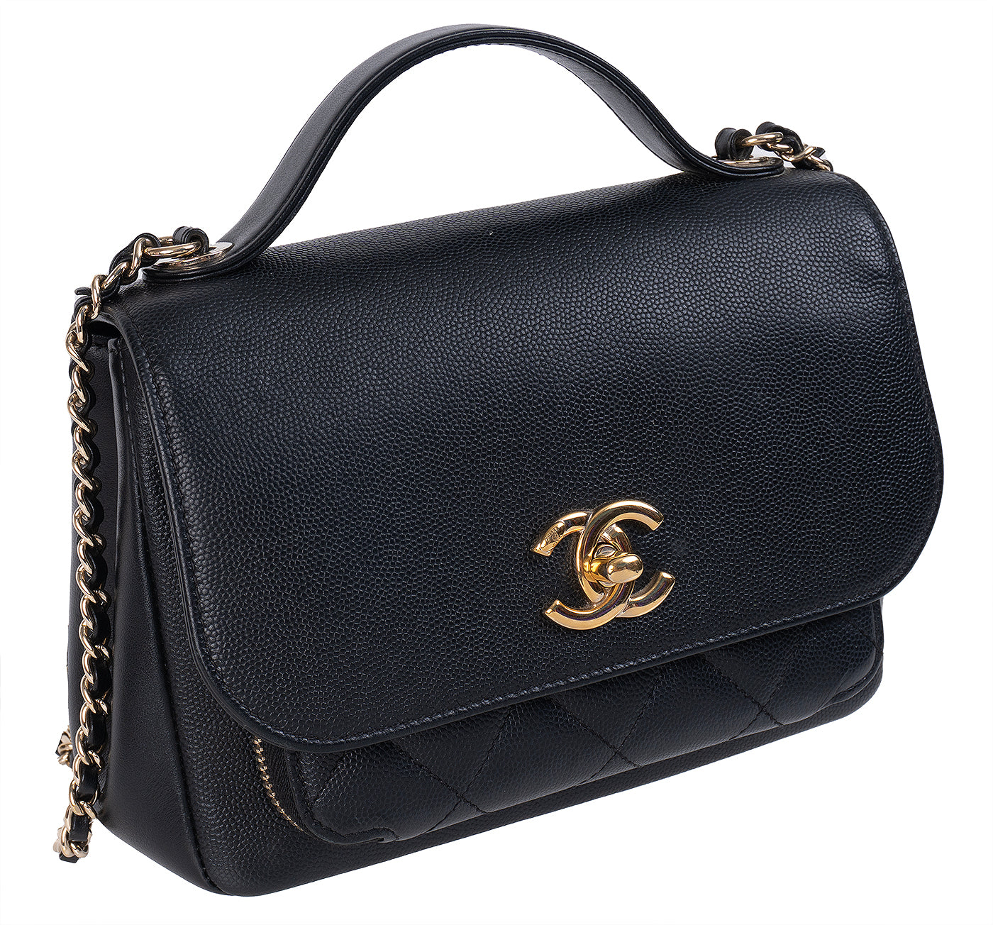 Chanel Business Affinity Black Grained Leather Bag Small