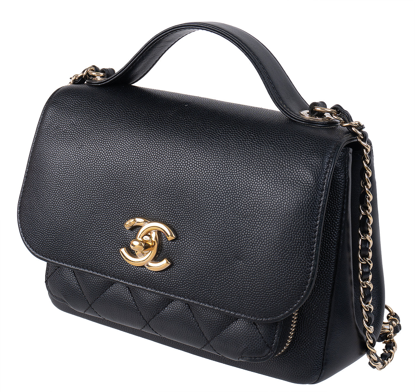 Chanel Business Affinity Black Grained Leather Bag Small
