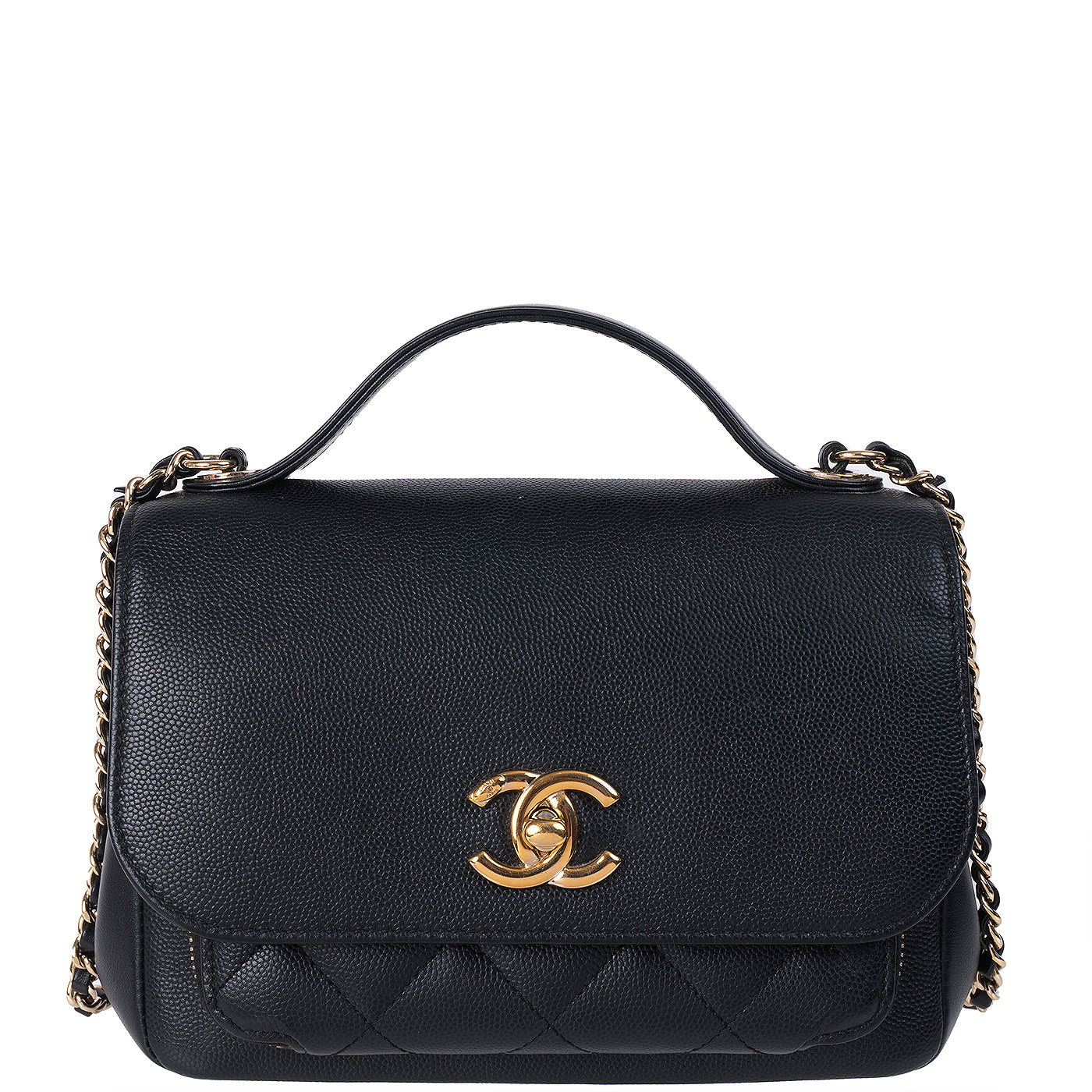 Chanel Business Affinity Black Grained Leather Bag Small