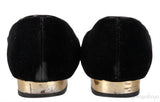 Kitty Black Velvet Flat Shoes