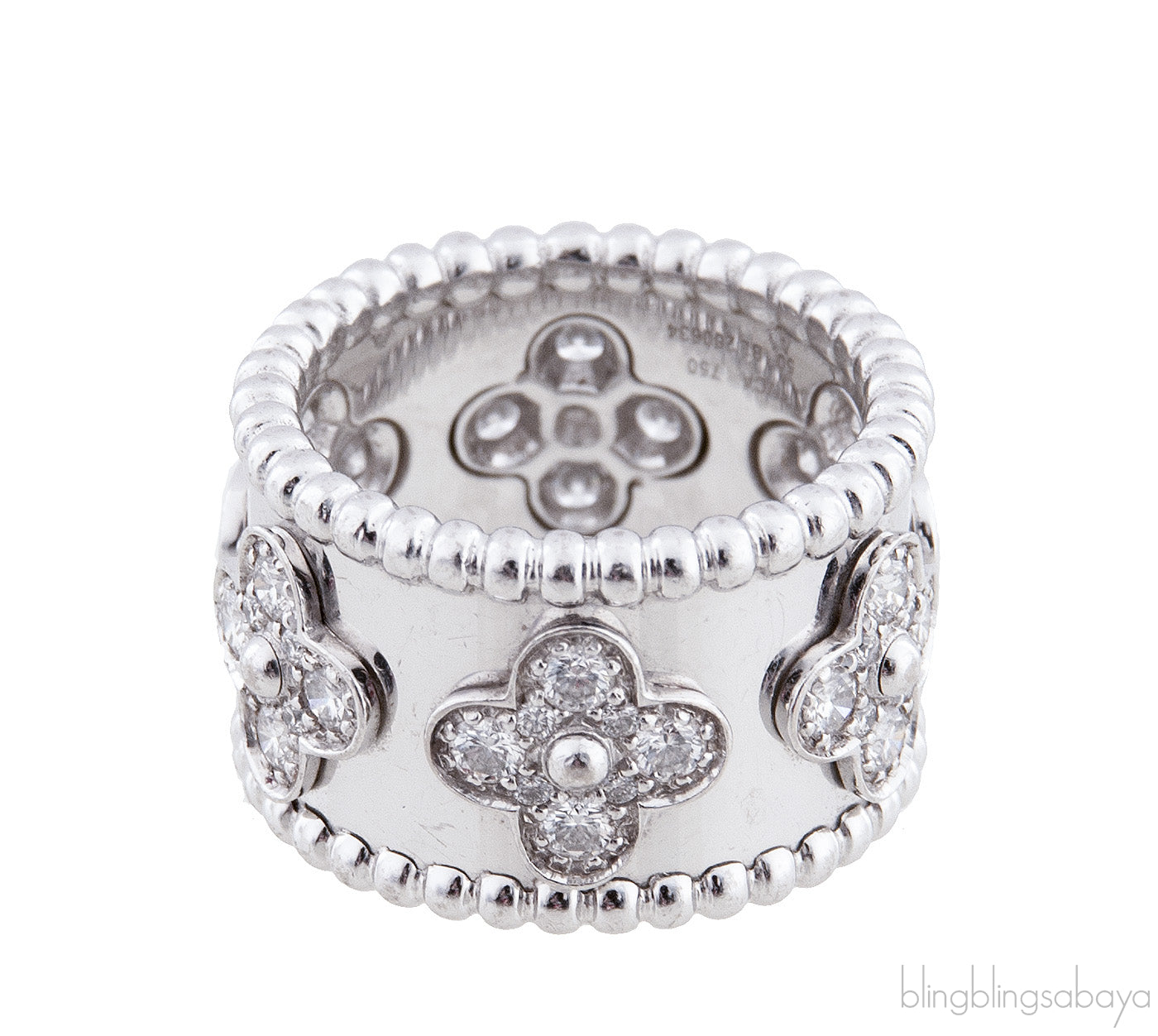 Perlée Clover Diamond Ring