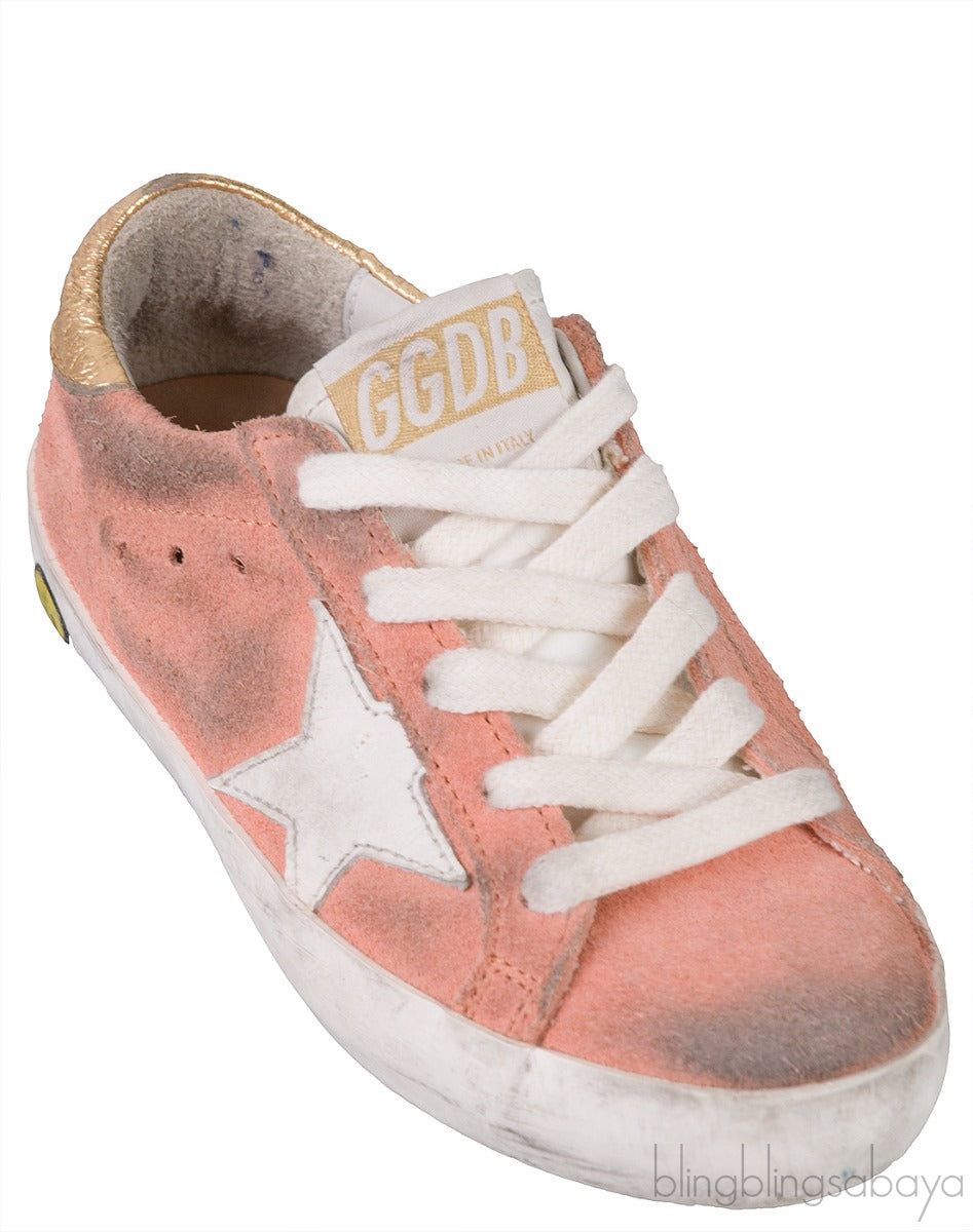 Coral & Gold Super Star Kids Sneaker