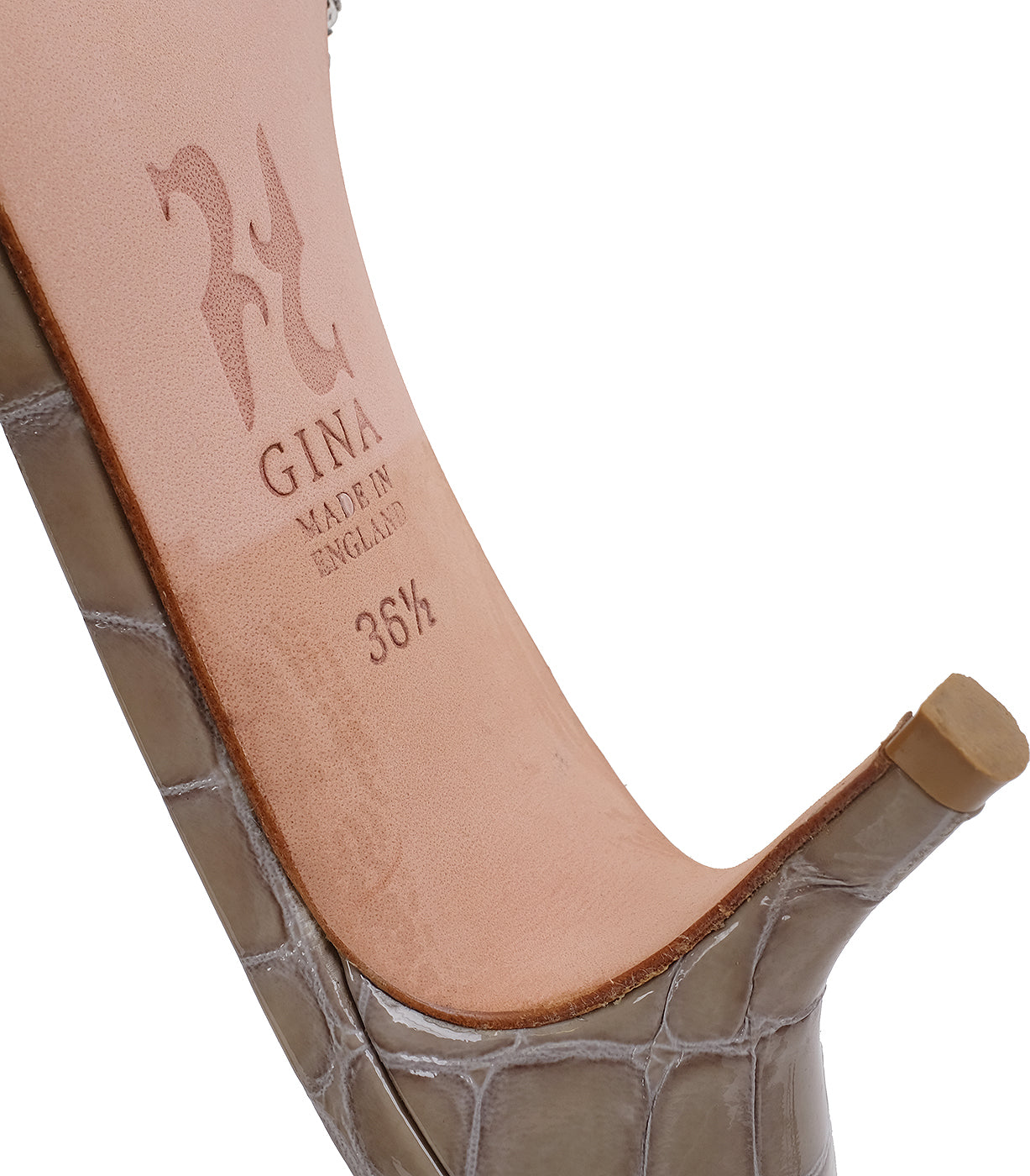 Gina Twyla Croc Embossed 55 Square Toe Sandals