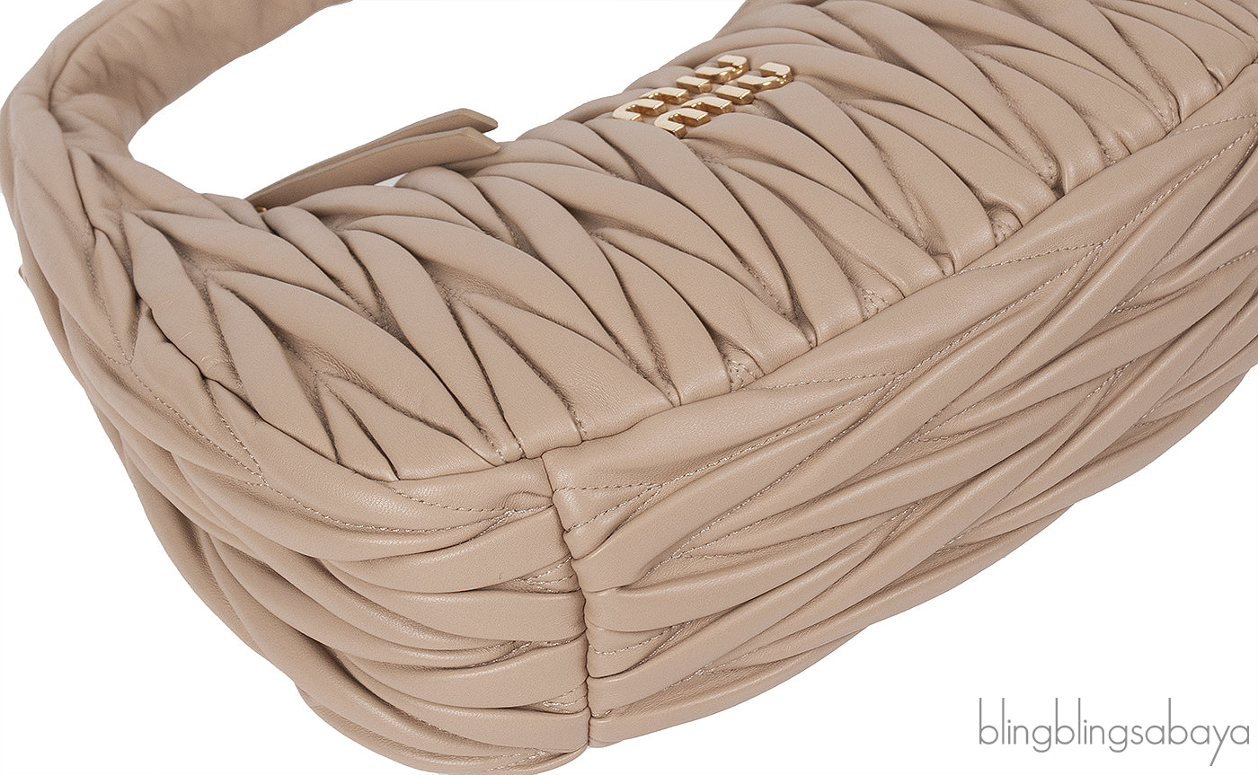 Miu Miu Beige Wander Matellase Nappa Handbag