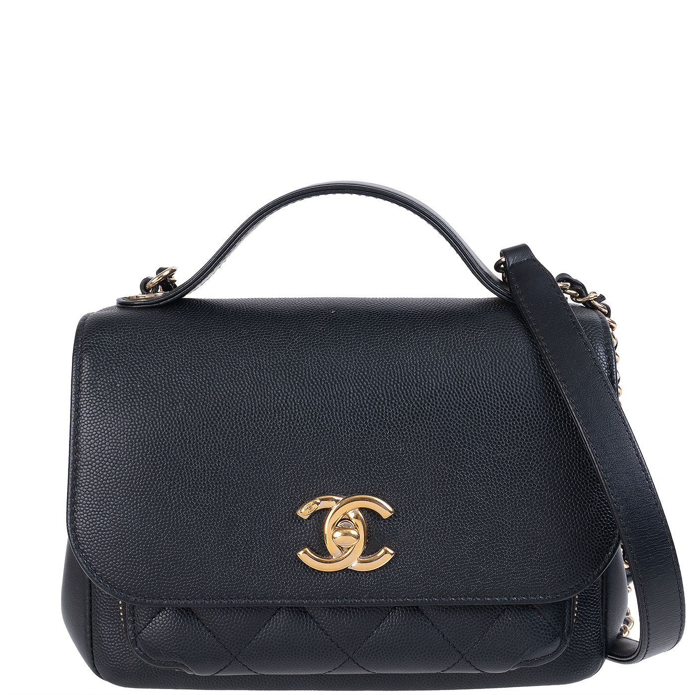 Chanel Business Affinity Black Grained Leather Bag Small