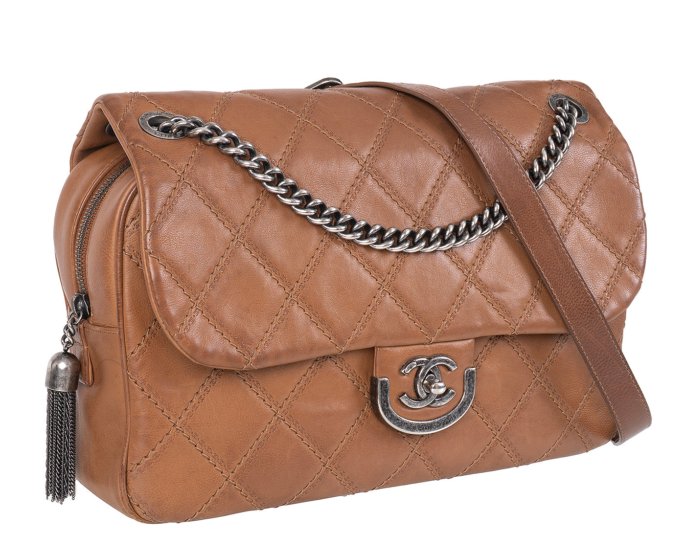 Chanel Brown Quilted Coco Sporran Shoulder Bag