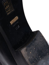 Gucci Horsebit Accent Black Leather Knee High Boots 39.5