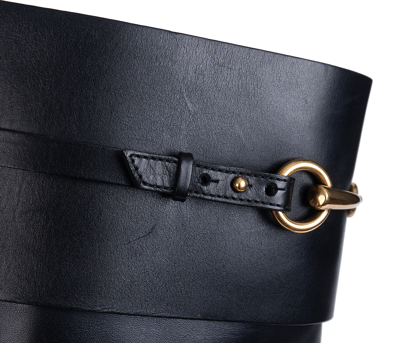 Gucci Horsebit Accent Black Leather Knee High Boots 39.5