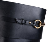 Gucci Horsebit Accent Black Leather Knee High Boots 39.5