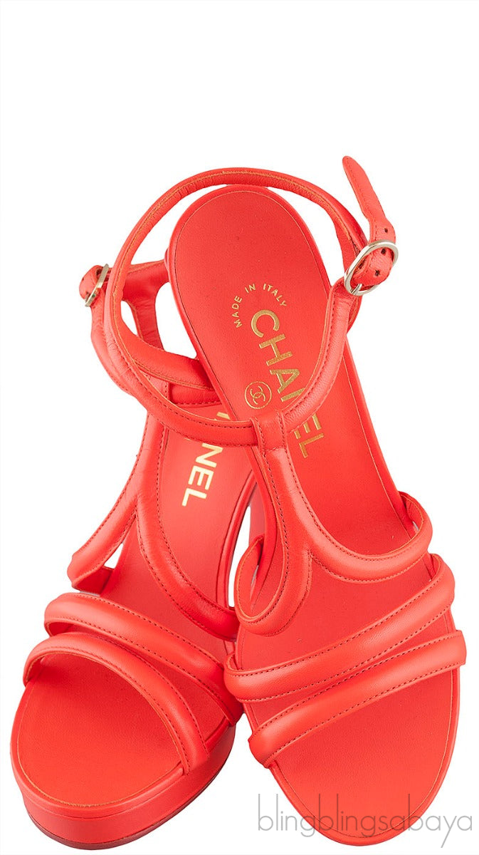 Parthenon Grecian Gladiator Column Heels Orange