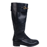 Gucci Horsebit Accent Black Leather Knee High Boots 39.5