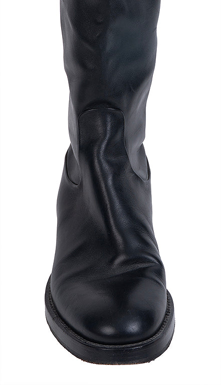 Gucci Horsebit Accent Black Leather Knee High Boots 39.5