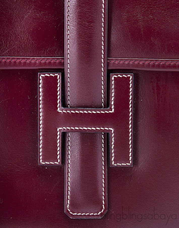 Jige Burgundy Box Clutch