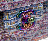 Chanel Purple Multicolor Tweed Medium Double Flap Bag