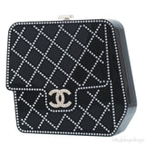 Pearl Quilted Evening Bag W/ Chain