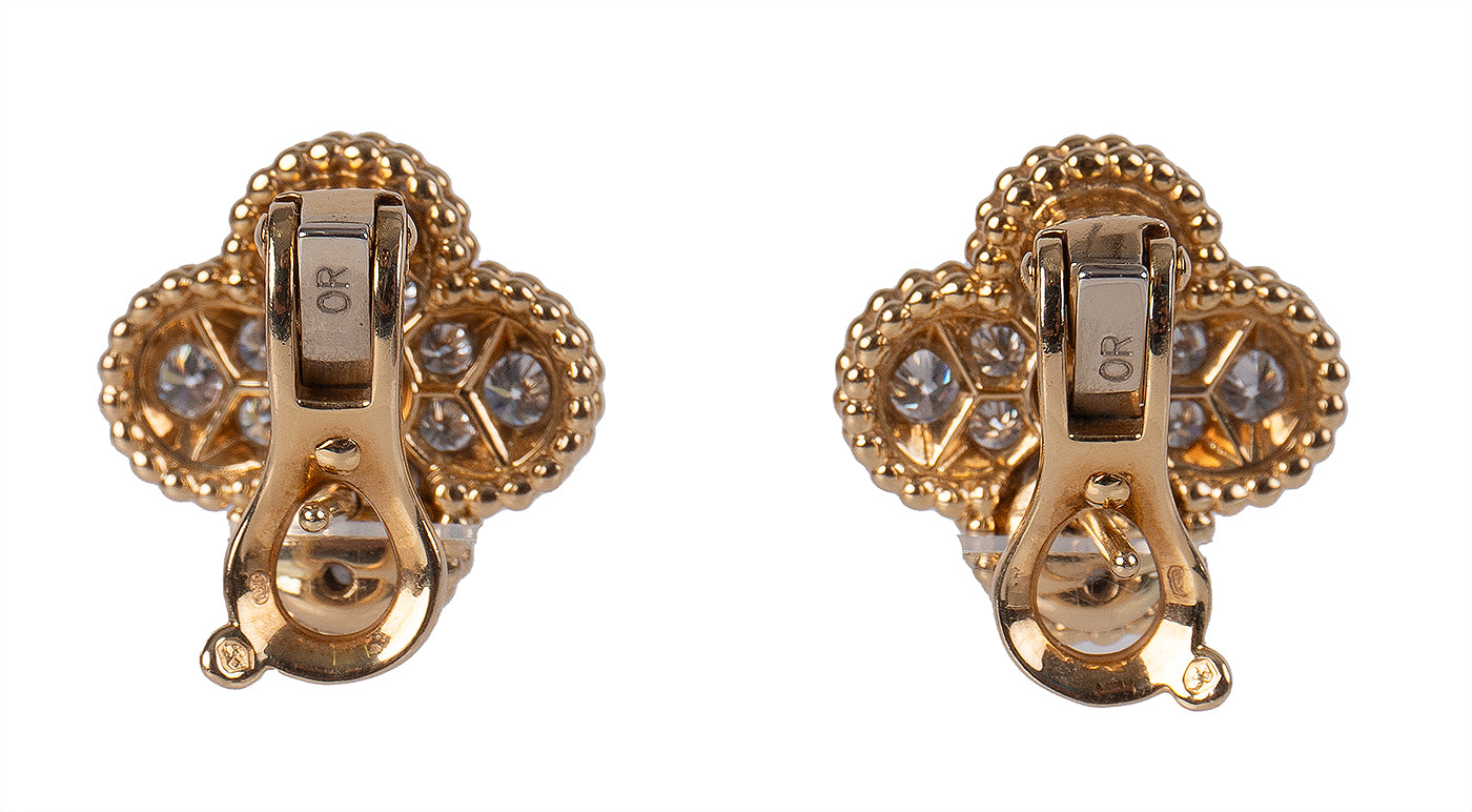 Van Cleef & Arpels Vintage Alhambra Diamond Earrings