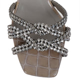 Gina Twyla Croc Embossed 55 Square Toe Sandals