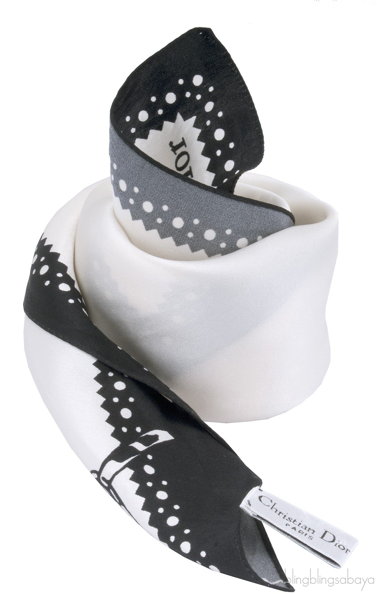 White Printed Trimmed Scarf