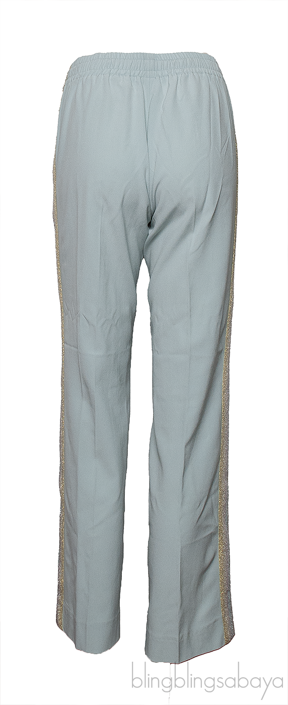 Light Green Pomy Crepe Pants