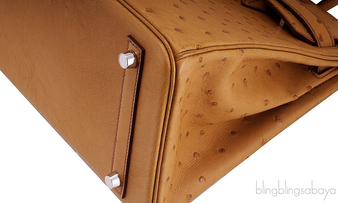 Birkin 30 Ostrich Gold PHW