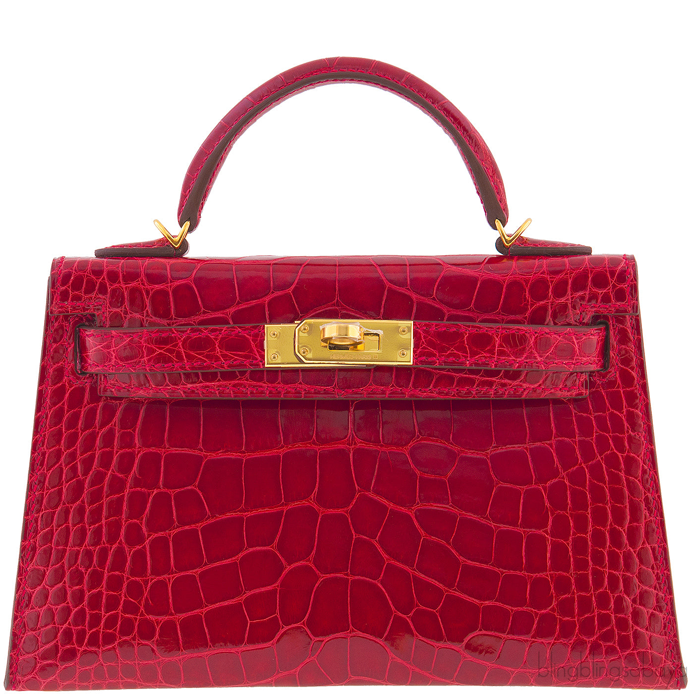 Kelly 20 Red Braise Crocodile GHW