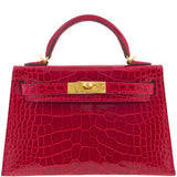 Kelly 20 Red Braise Crocodile GHW