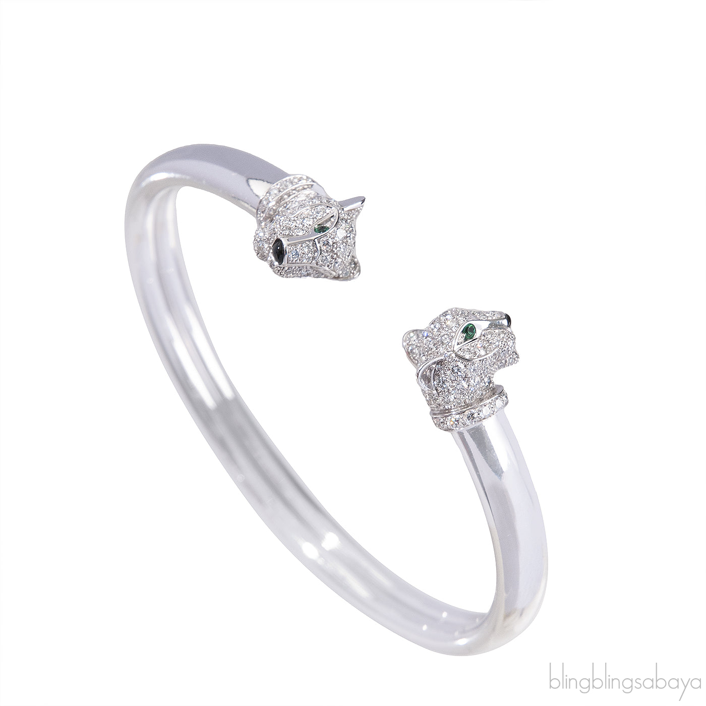 Cartier Panthere White Gold Emerald Onyx Diamond De Cartier Bracelet