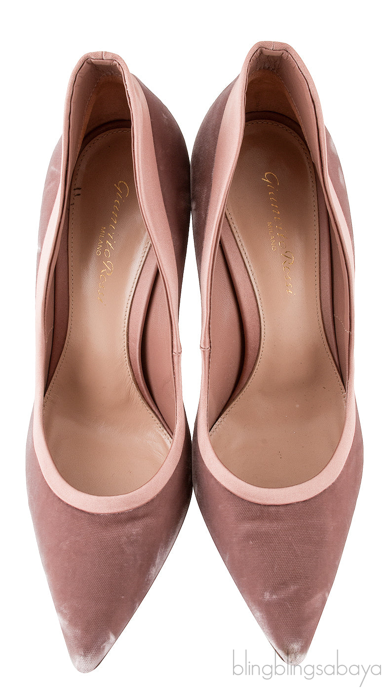 Velvet & Satin Pointed Toe Heels
