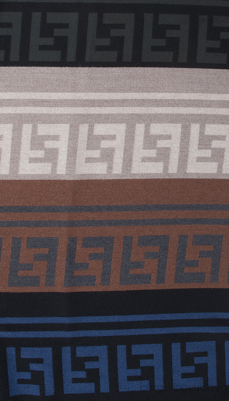 Fendi Multicolor FF Pattern Wool Poncho