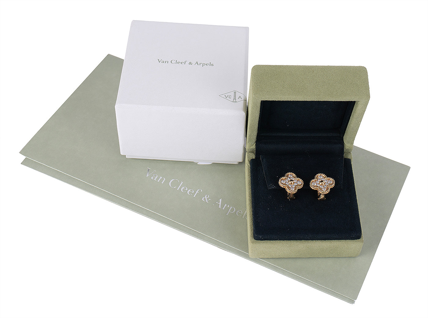 Van Cleef & Arpels Vintage Alhambra Diamond Earrings